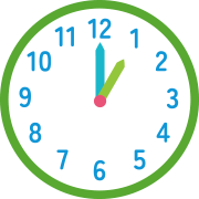 13:00の時計